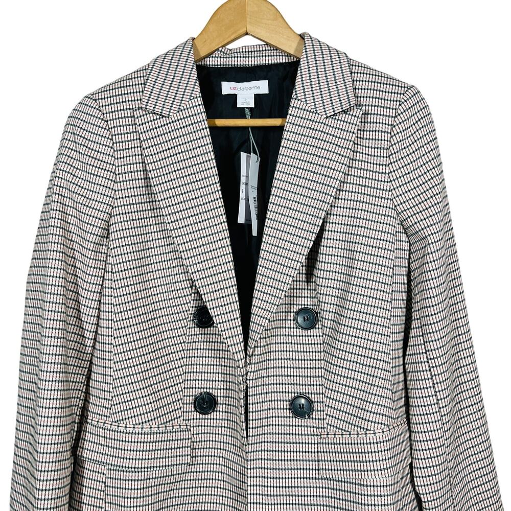 NEW! Liz Claiborne Blazer Jacket Hook Closure Dual Button Career - 2